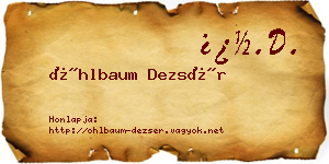 Öhlbaum Dezsér névjegykártya